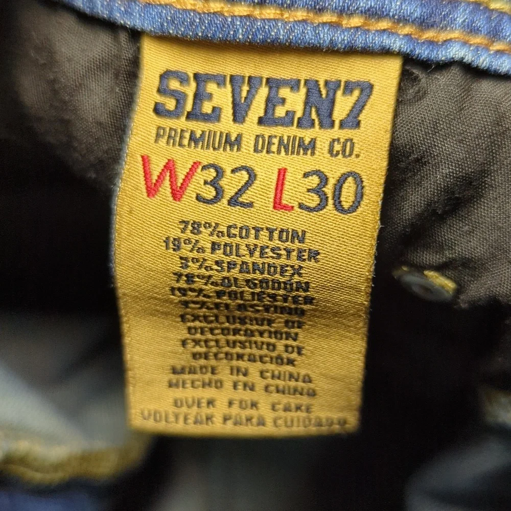 Seven7 Slim Straight Fit Jeans with Stretch Medium Wash Men's Size 32x30
